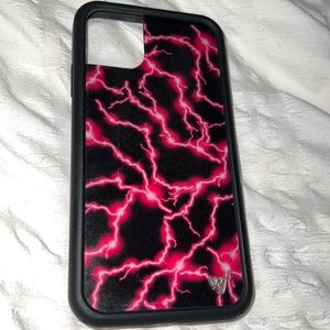 Pink lighting iPhone 11 wildflower case